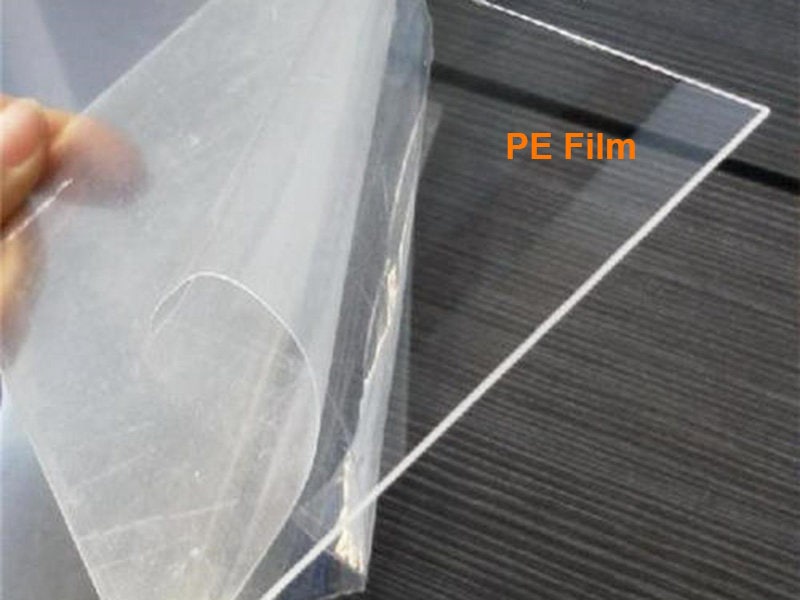 Acrylic sheet with clear pe film